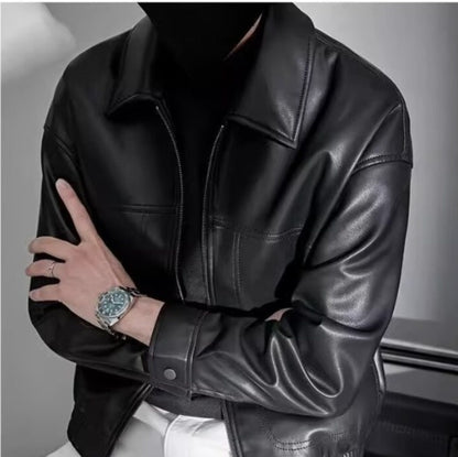 Men's Lapel Motorcycle Fashion Casual High-quality Jacket