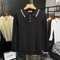 POLO Shirt Collar Color-blocking Long Sleeve Knit Sweater