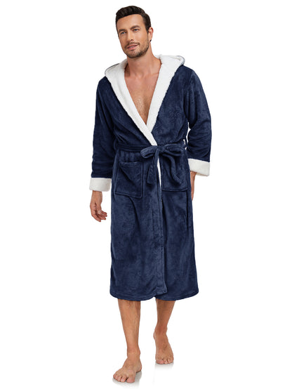 RONGTAI Ladies Long Fleece Bathrobe