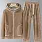 Winter Coral Fleece Heavy Velvet Thickened Zipper Cardigan Plus Size Pajamas Suit