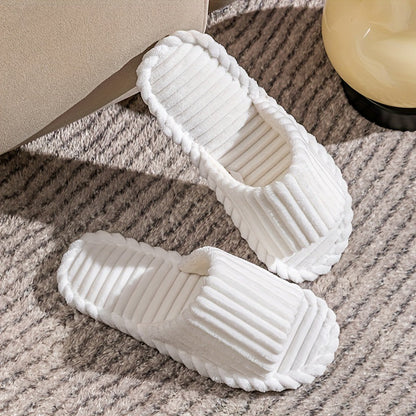 Men's Corduroy Striped Open Universal Indoor Corduroy Slippers