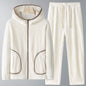 Winter Coral Fleece Heavy Velvet Thickened Zipper Cardigan Plus Size Pajamas Suit